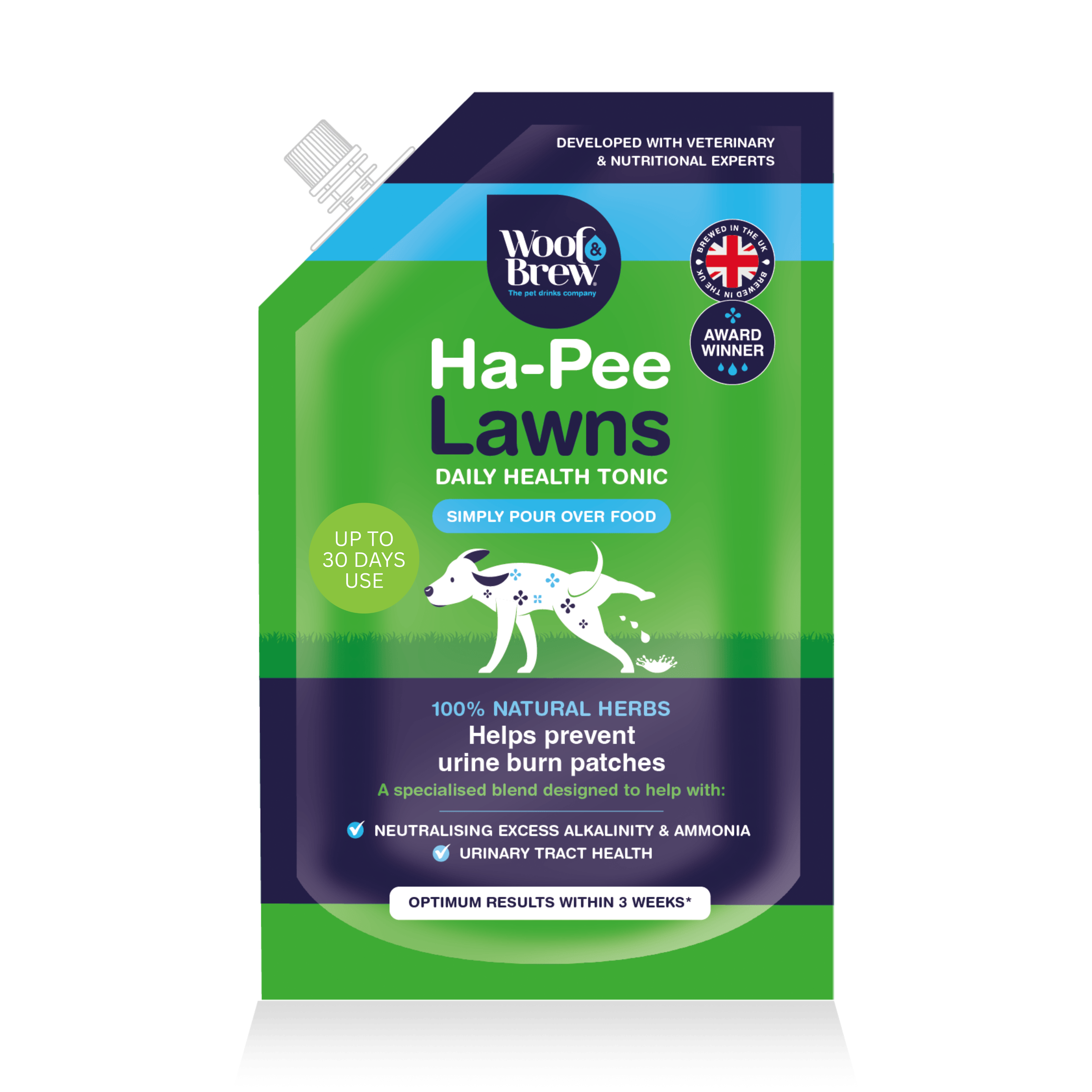 Ha-pee lawns by Woof & Brew. Lawn burn remedy