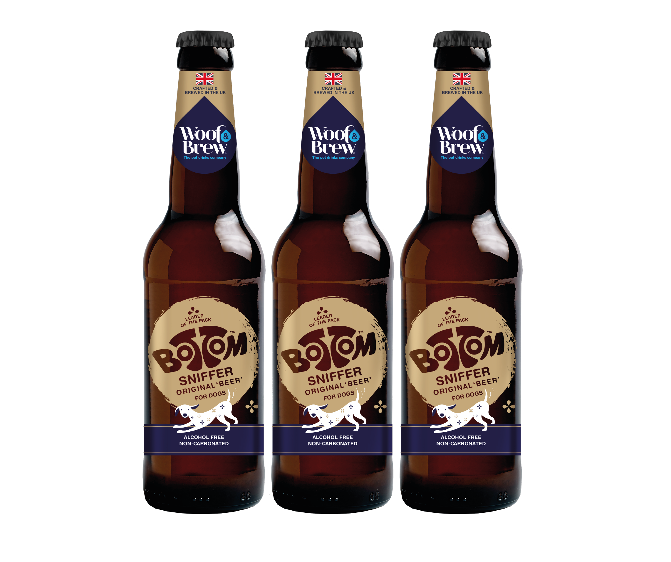 BOTTOM SNIFFER DOG 'BEER' - THREE BOTTLES